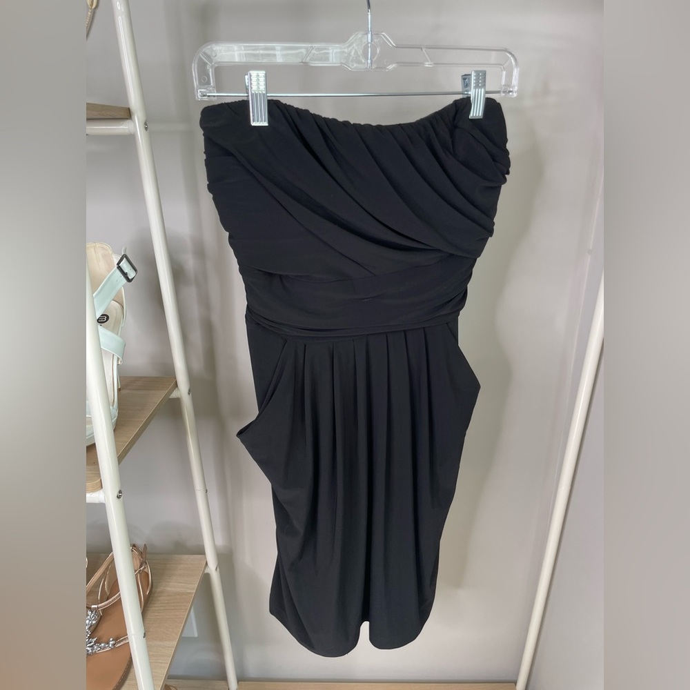 Black strapless dress